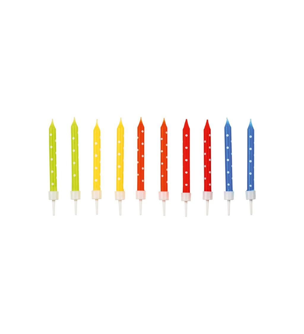Puntíkované svíčky - mix barev