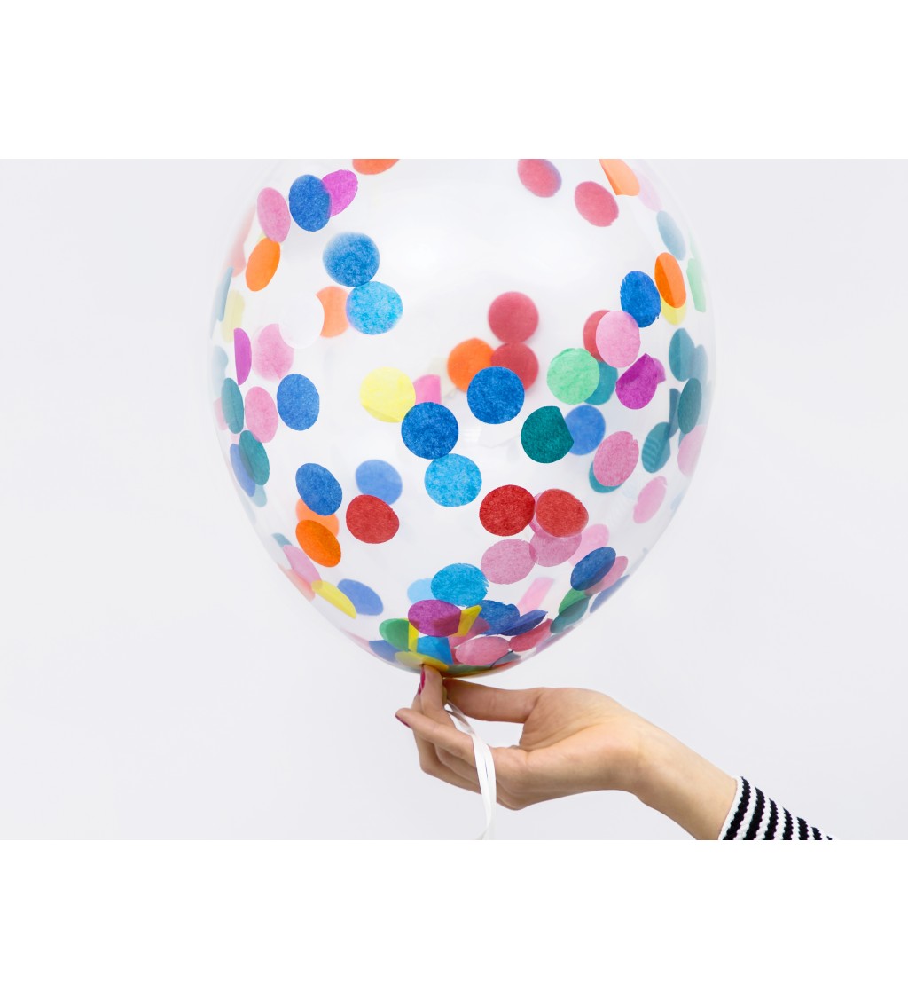 Latexové průhledné balónky s barevnými konfetami