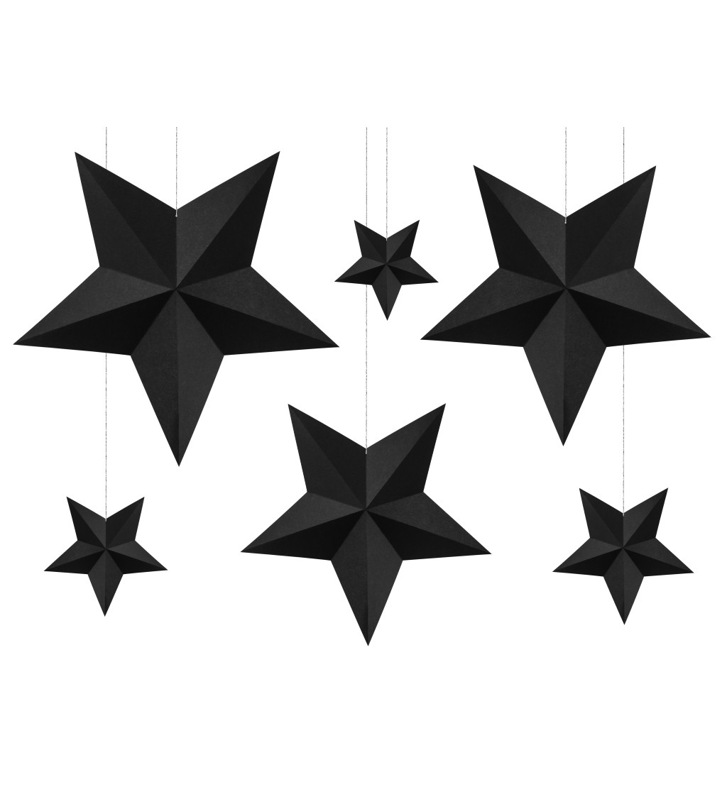 Černé dekorativní hvězdy