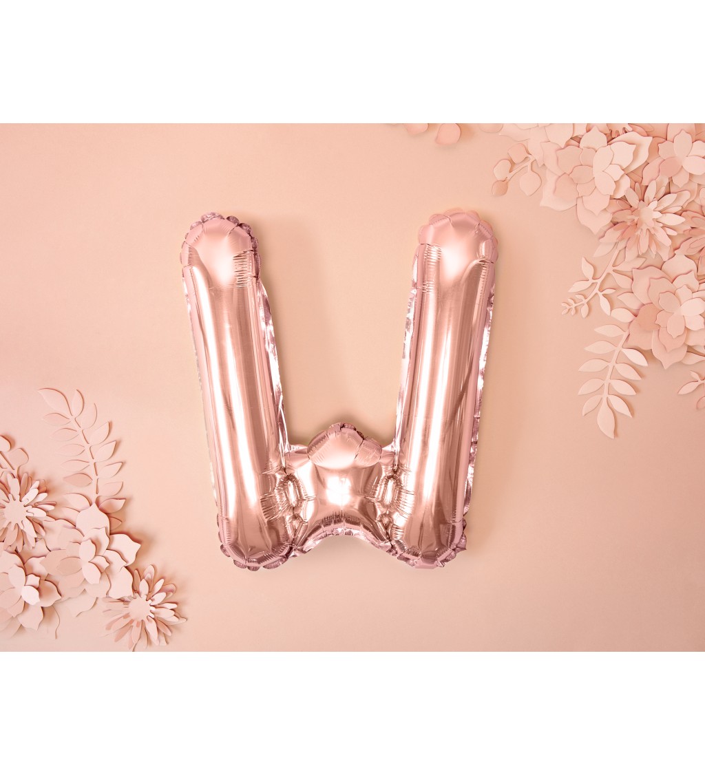 Růžovo-zlatý mini balónek W