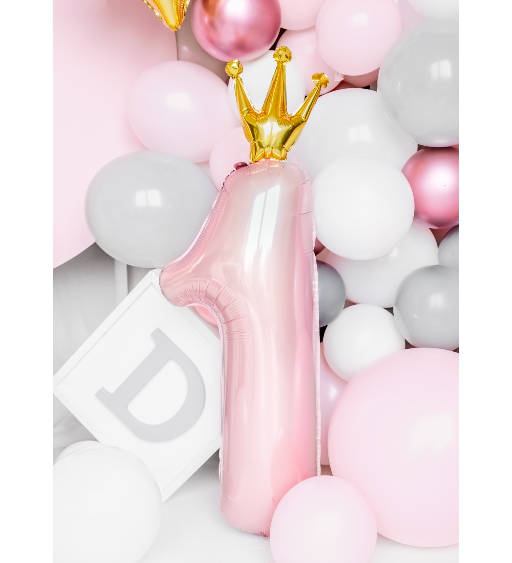 Fóliový balónek 1 - světle růžový