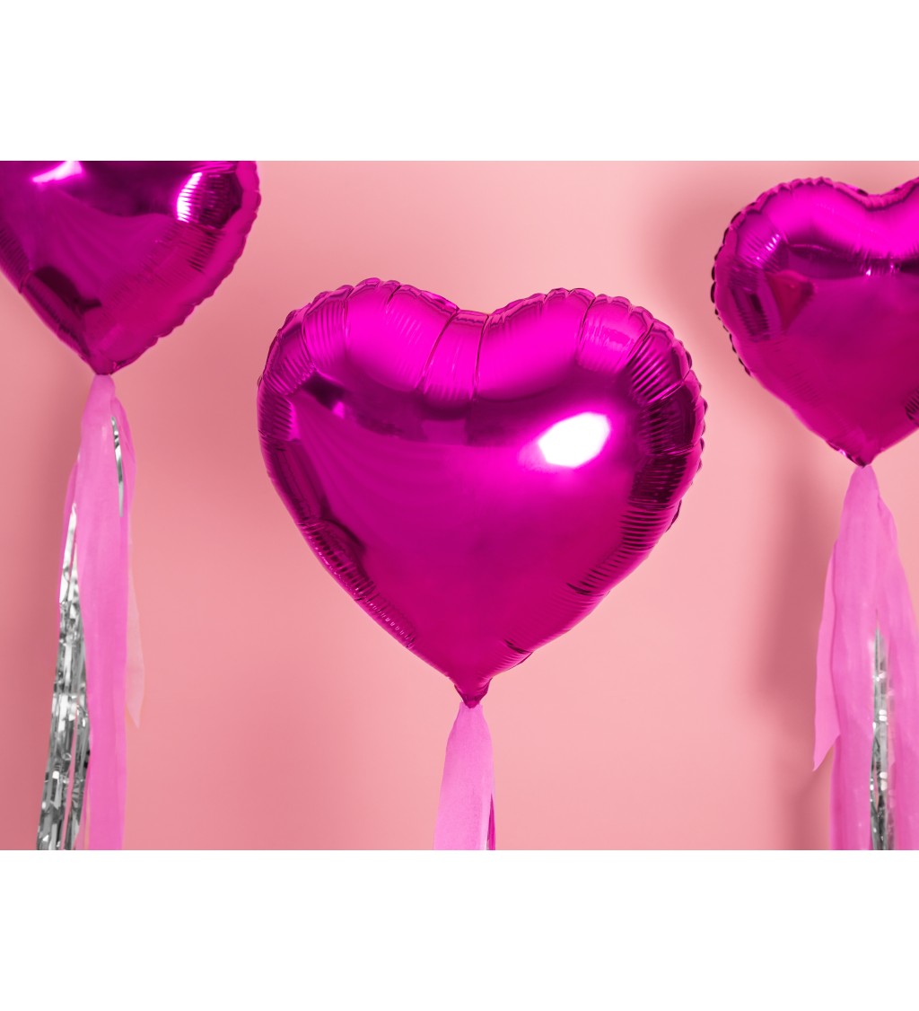 Růžové srdce - fóliový balónek