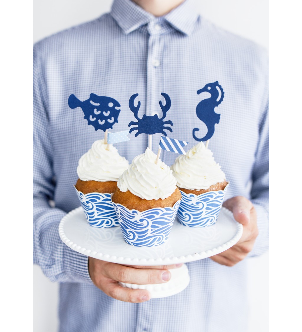 Cupcake košíčky - modré námořnické