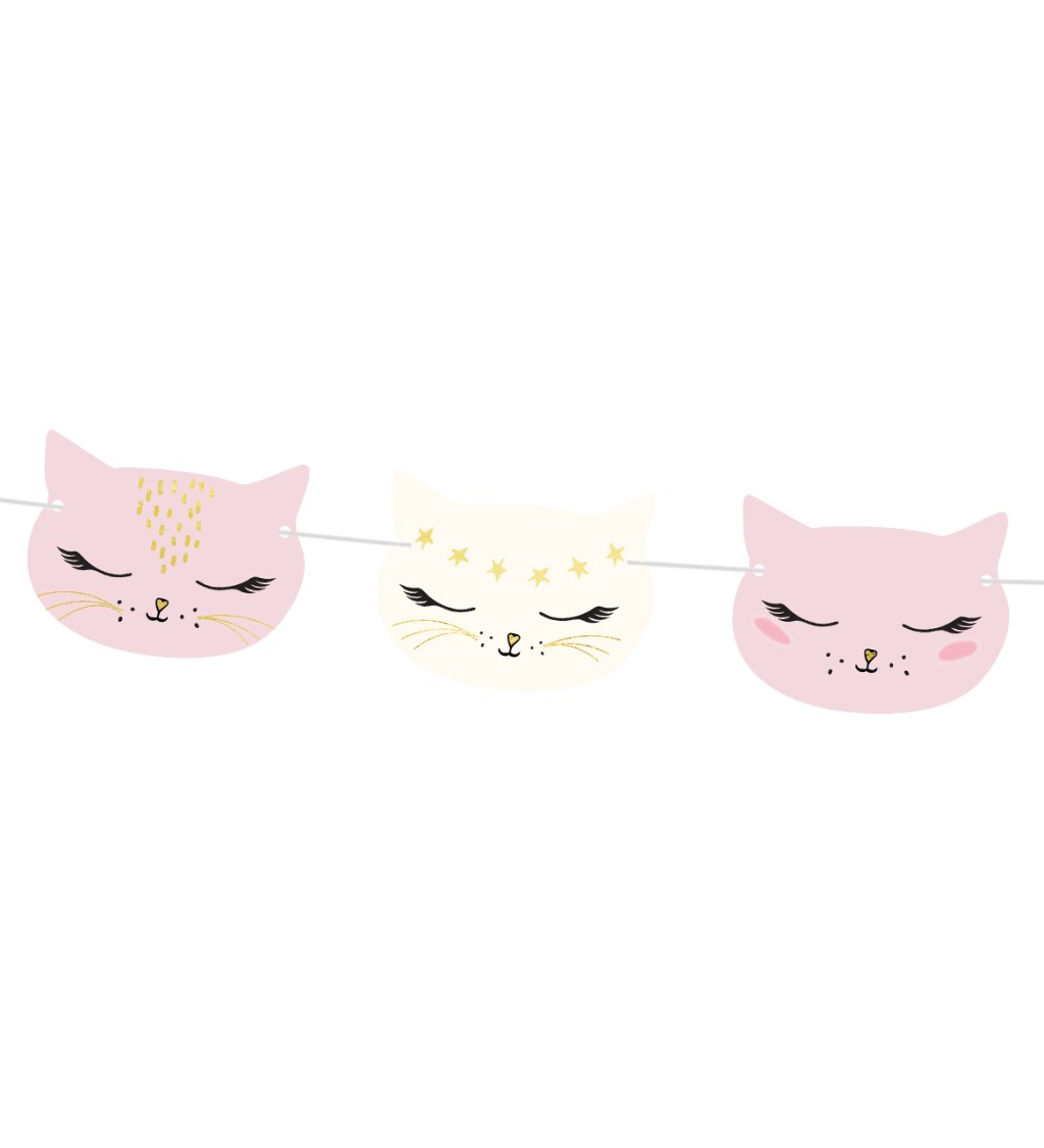 Růžová girlanda- kočičky