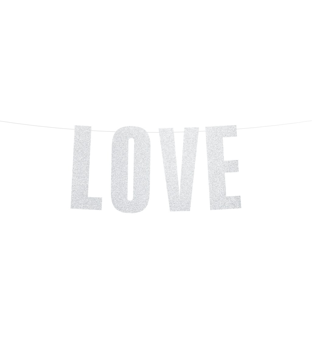 Stříbrný banner Love