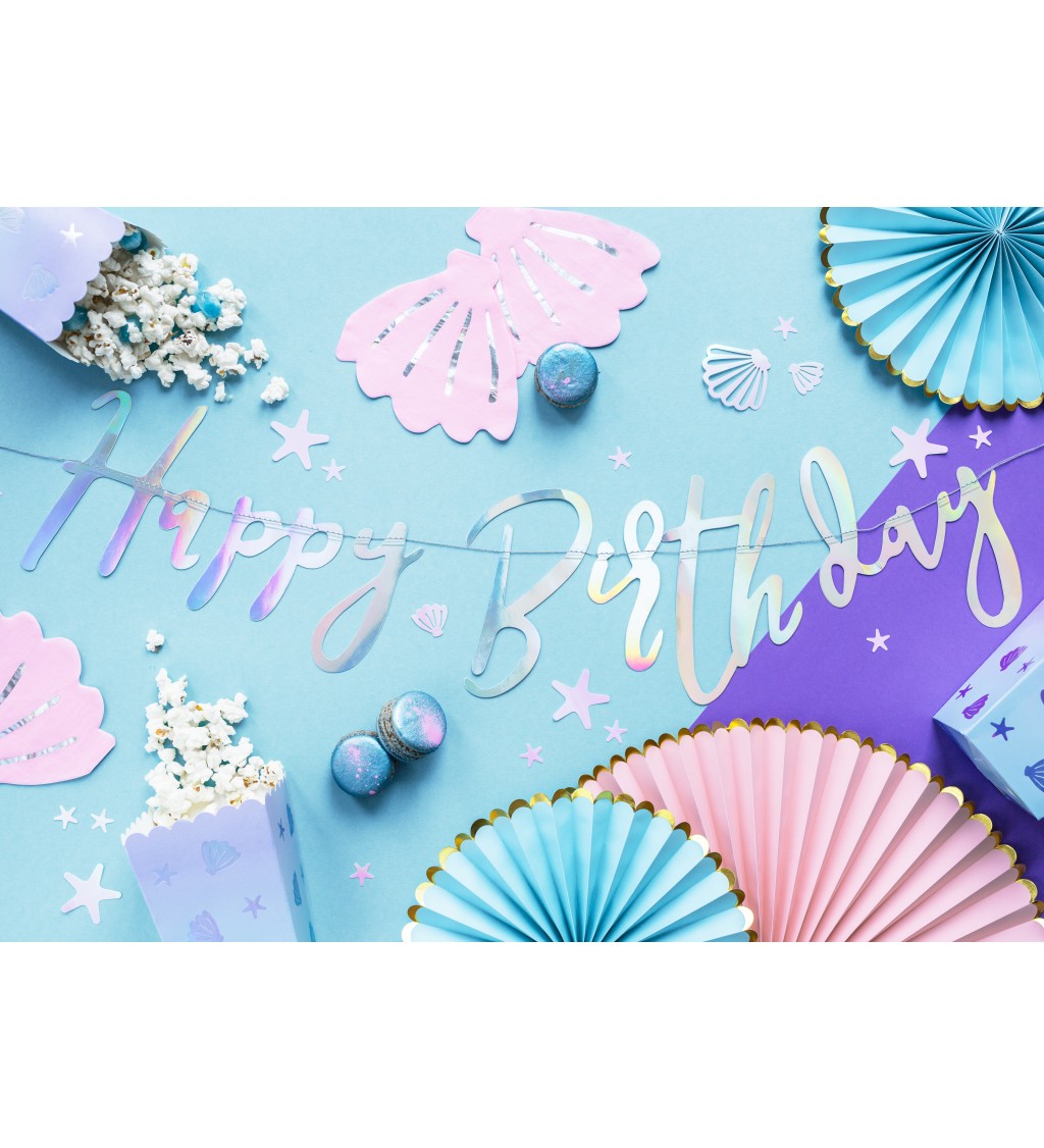 Girlanda Happy Birthday v pastelové barvě