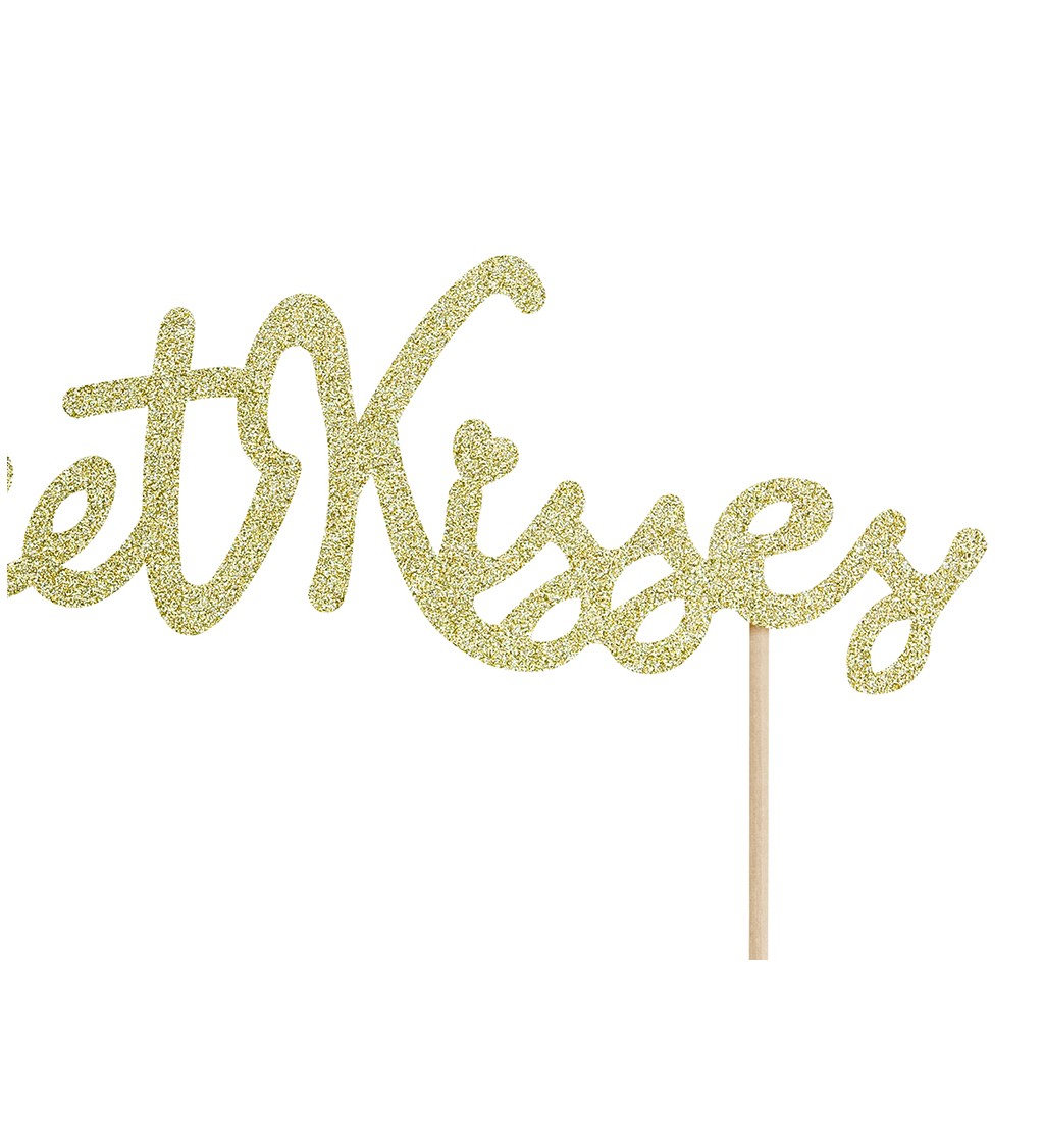 Špejle - zlatý nápis Sweet Kisses