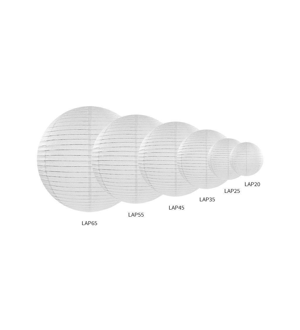 Bílý lampión - koule 20 cm