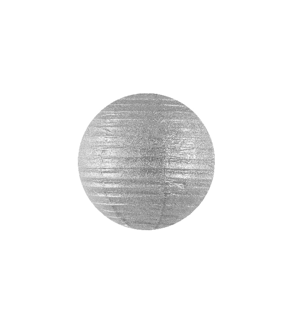 Třpytivý lampión - větší stříbrná koule