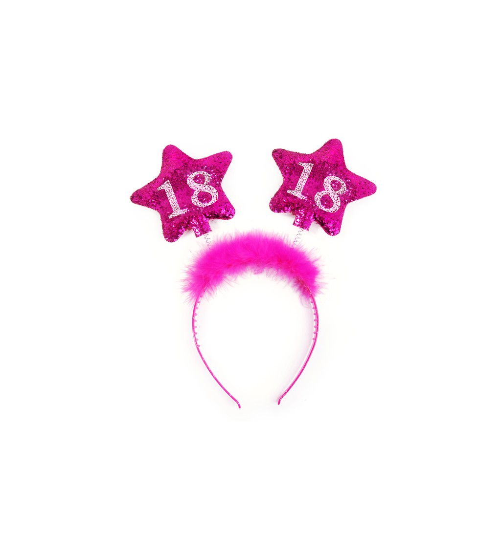 Růžová narozeninová čelenka- 18