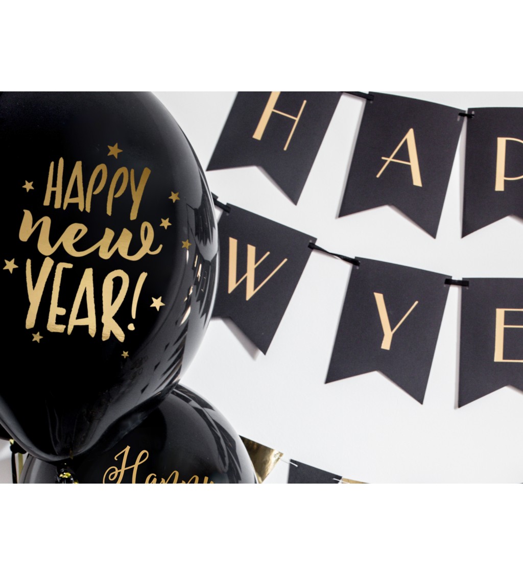 Černo-zlatý balón - Nový rok