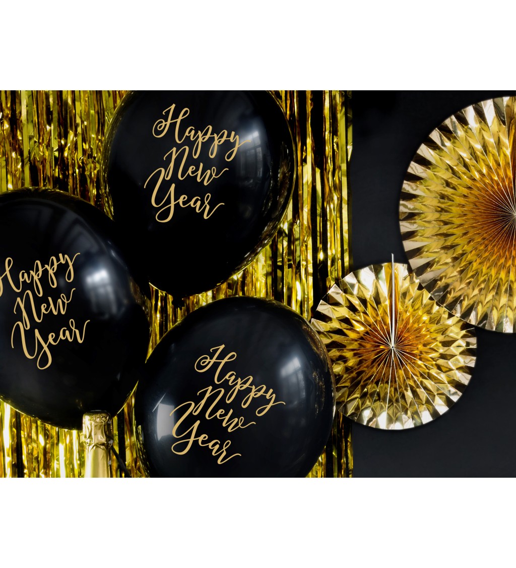 Černo-zlatý balón - novoroční