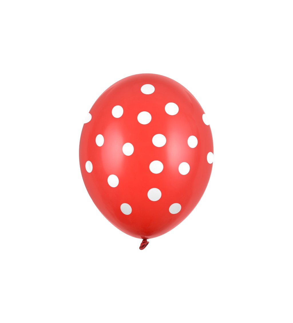 Balonek červený - bílé puntíky