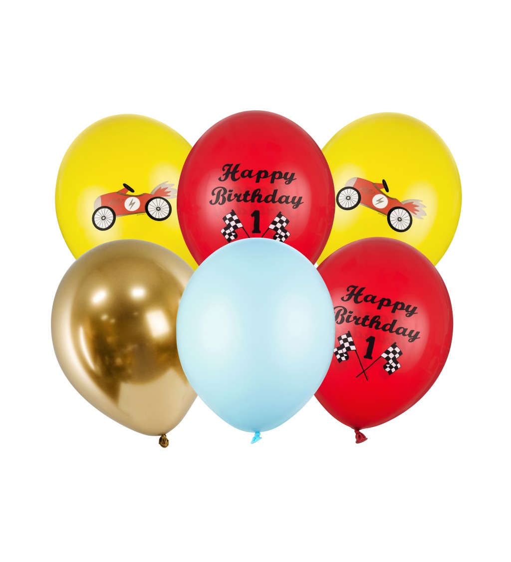 Sada autíčkových balónků Happy Birthday