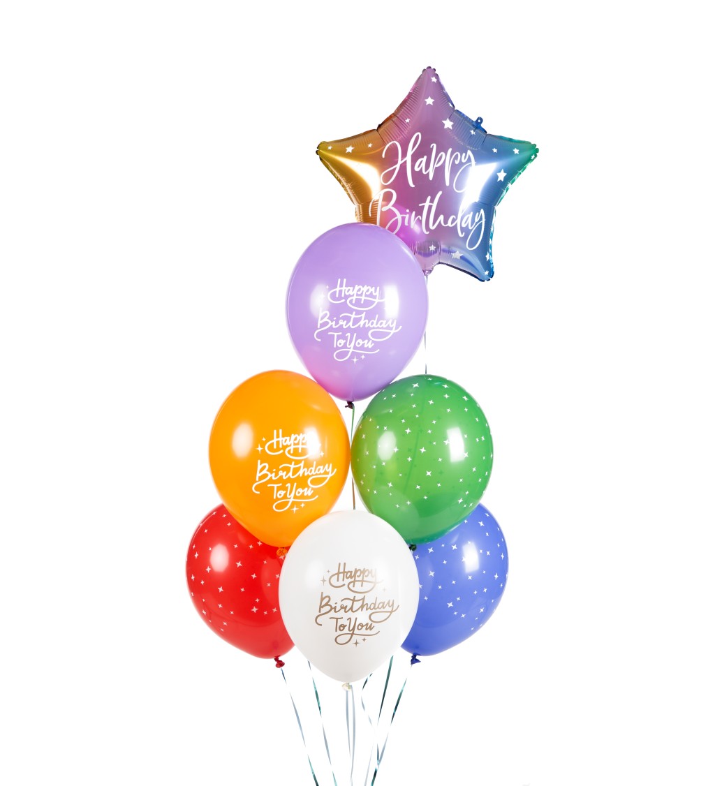Latexové balónky mix - Happy Birthday