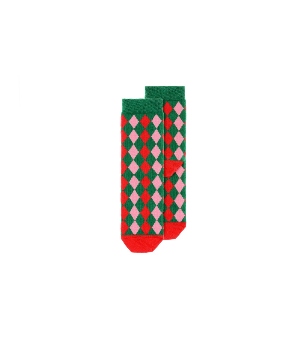 Vánoční ponožky vel 27-30 - kosočtverce