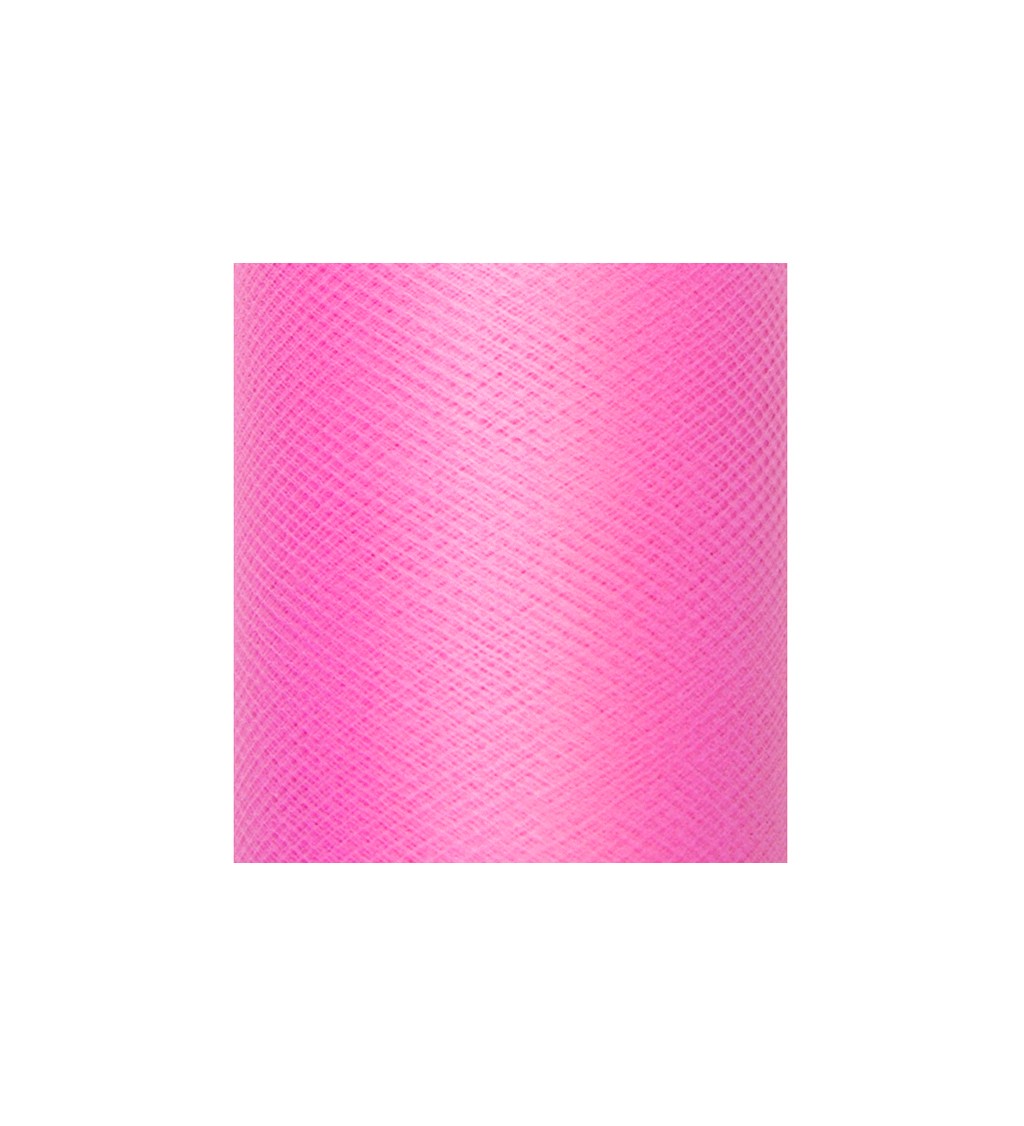 Jednobarevný sytě růžový tyl