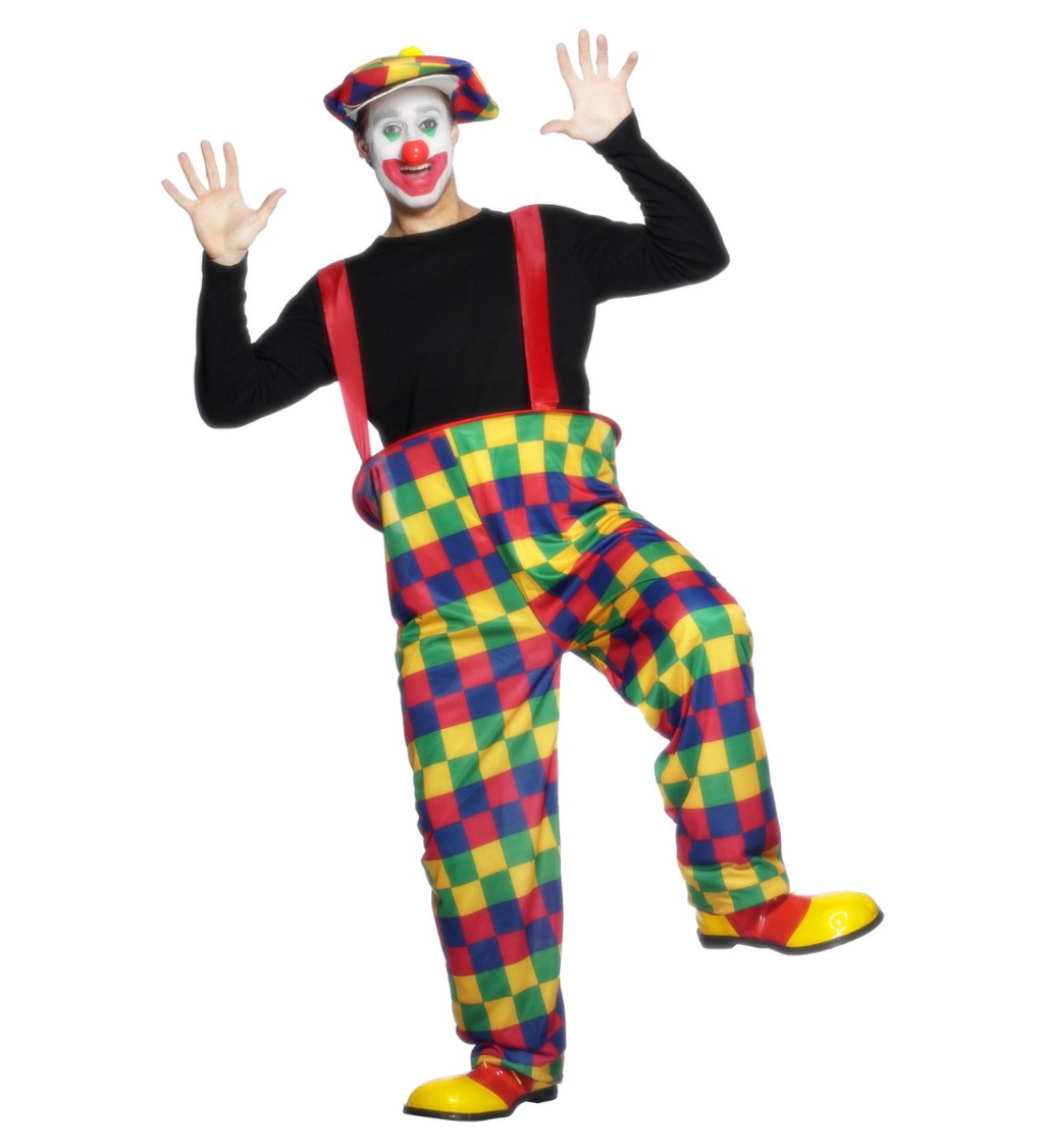 Kostým - Klaun, kostkované kalhoty