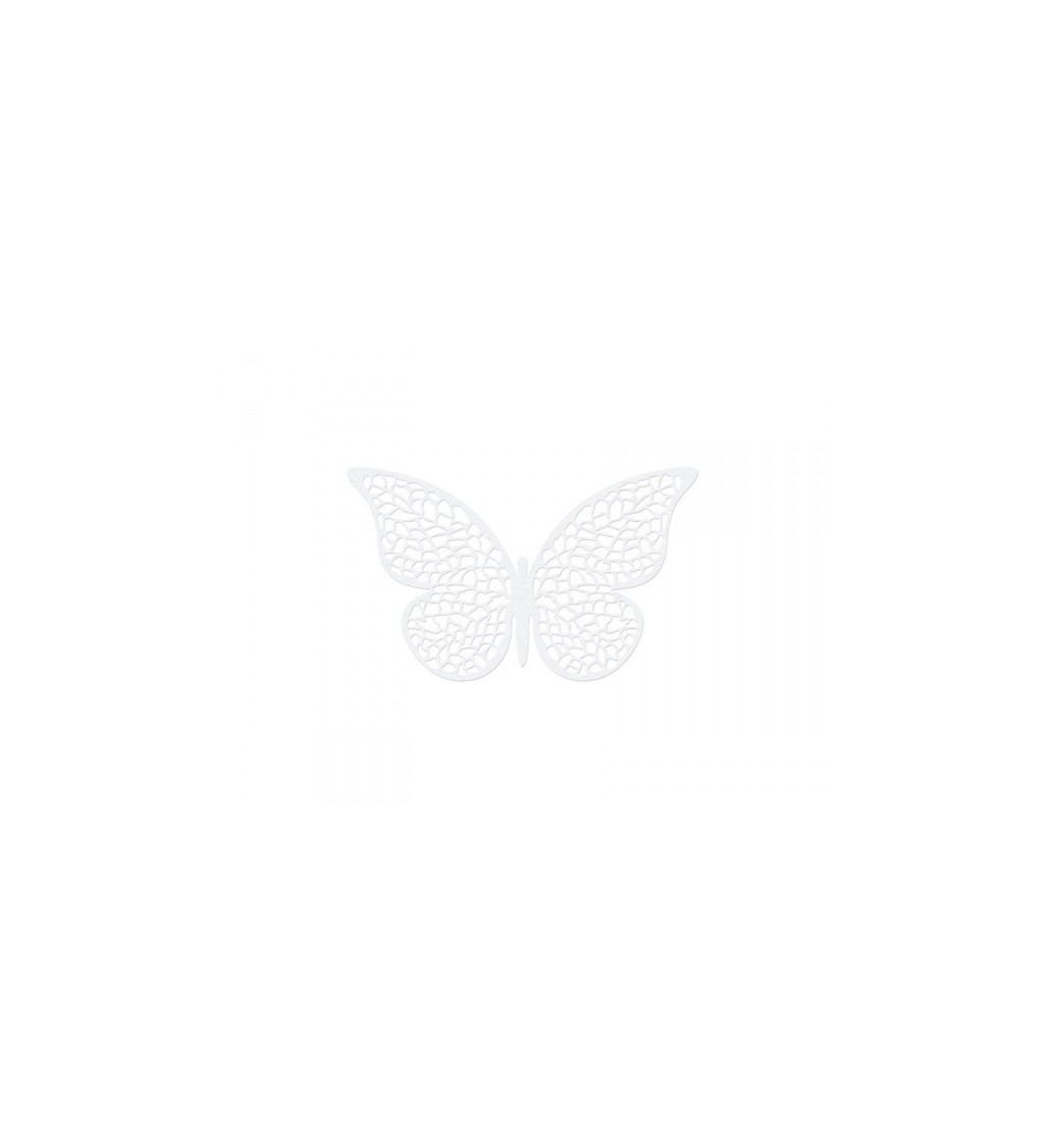 Papíroví dekorační motýlci - bílí III