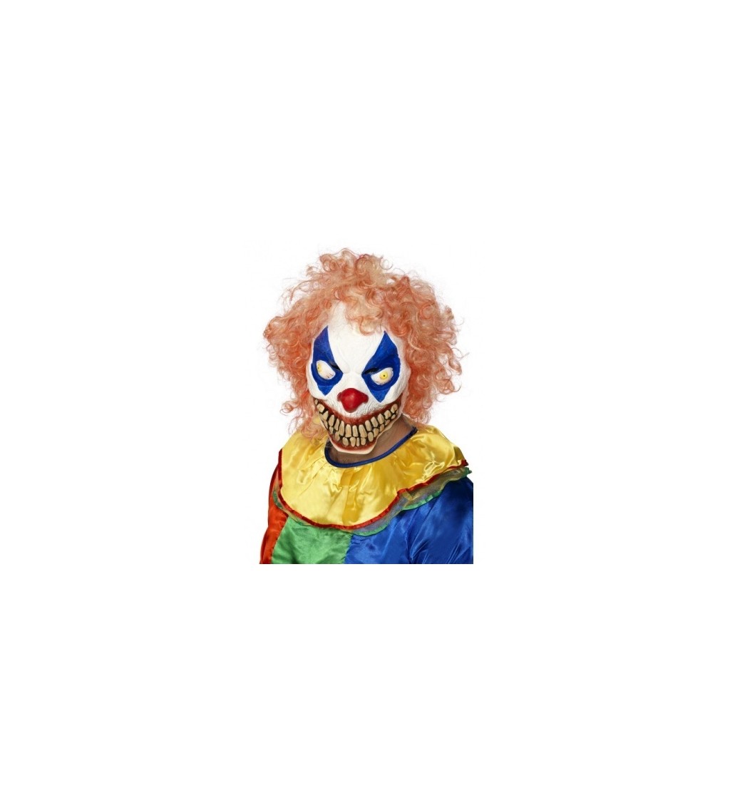 Maska - Strašidelný klaun, barva oranžová