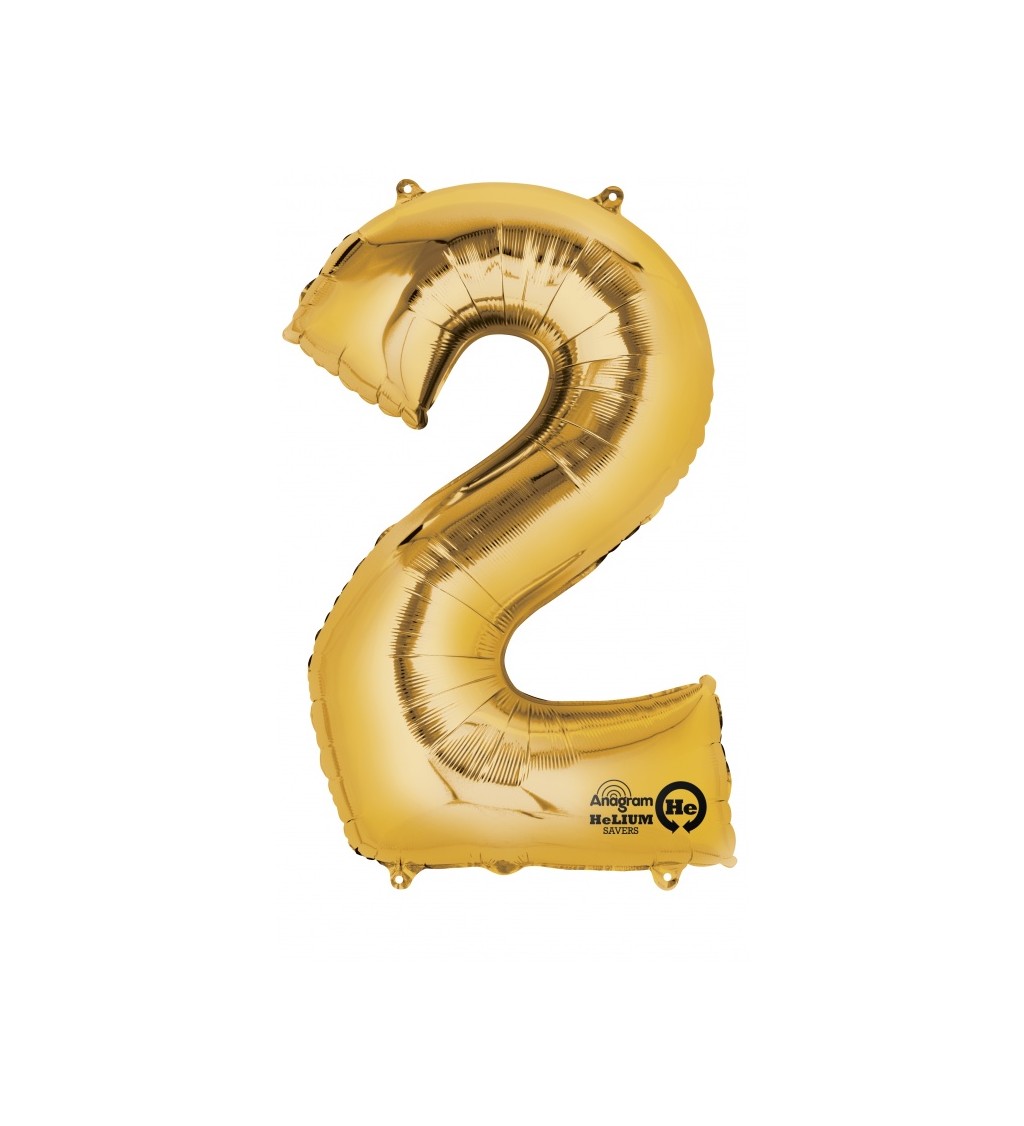 Balónek - Číslo 2 zlatý
