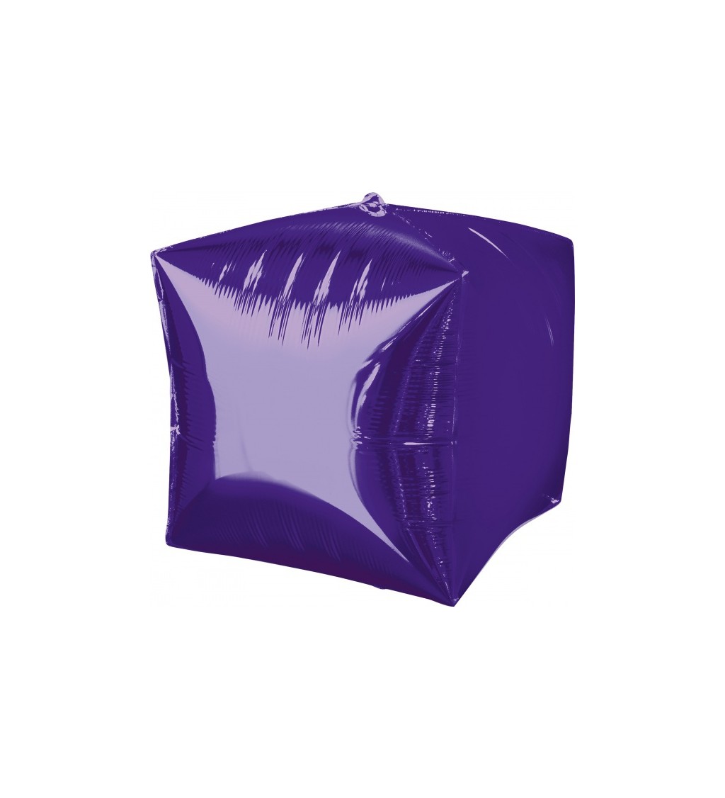 Fóliový balónek ve tvaru kostky - fialová