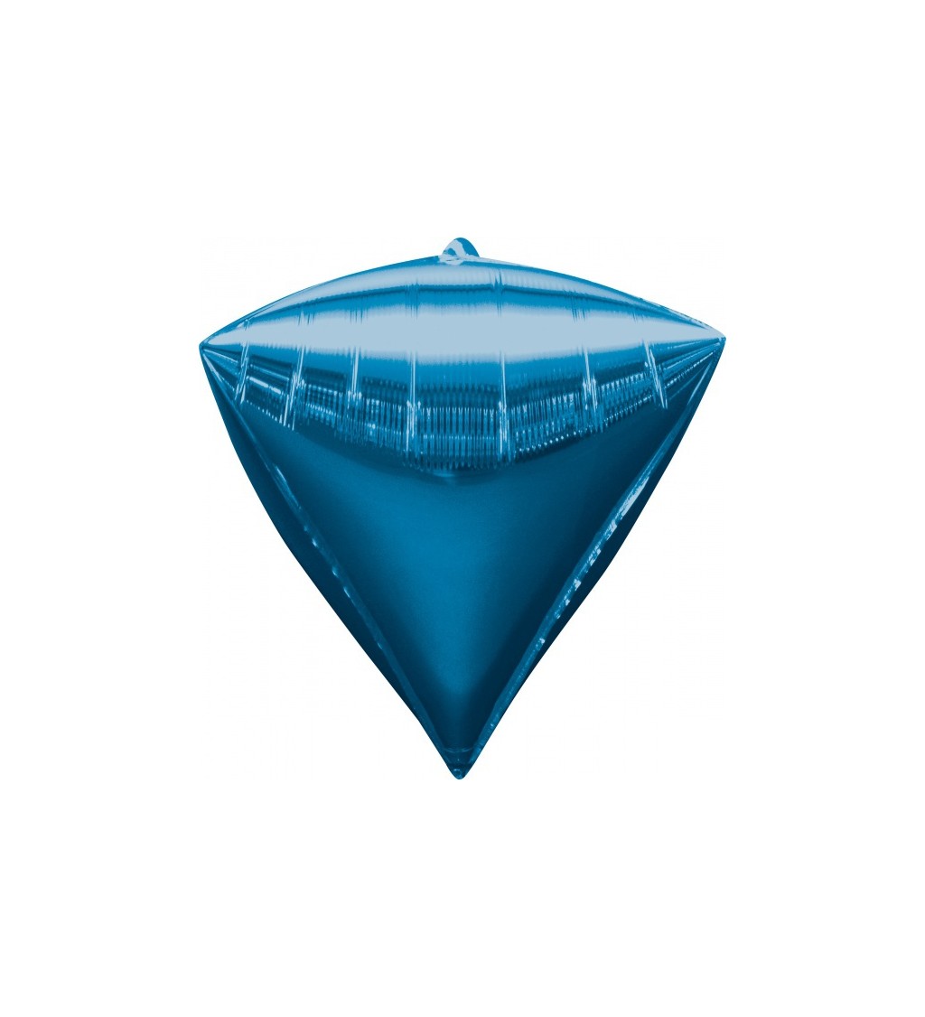 Fóliový balónek ve tvaru diamantu - modrá
