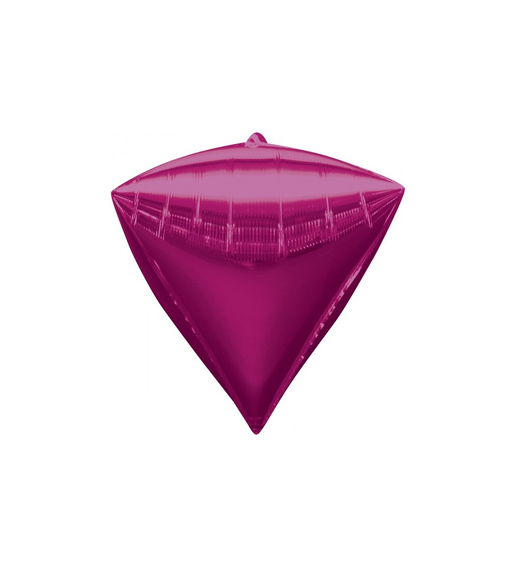 Fóliový balónek ve tvaru diamantu - růžová