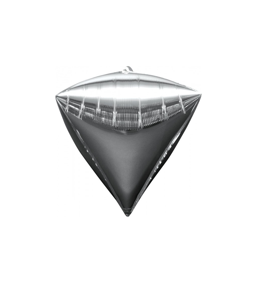Fóliový balónek ve tvaru diamantu - stříbrný