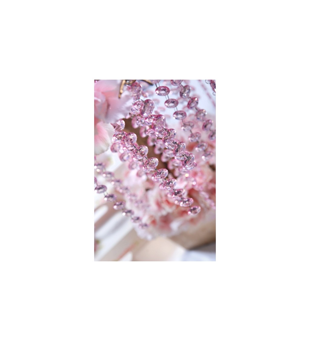 Girlanda - světle růžové krystaly
