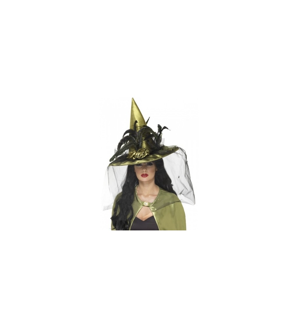 Čarodějnický klobouk deluxe - barva světle zelená