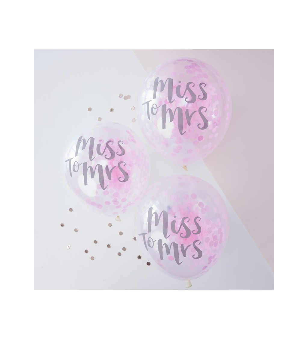 Balónek MISS TO MRS - Růžový