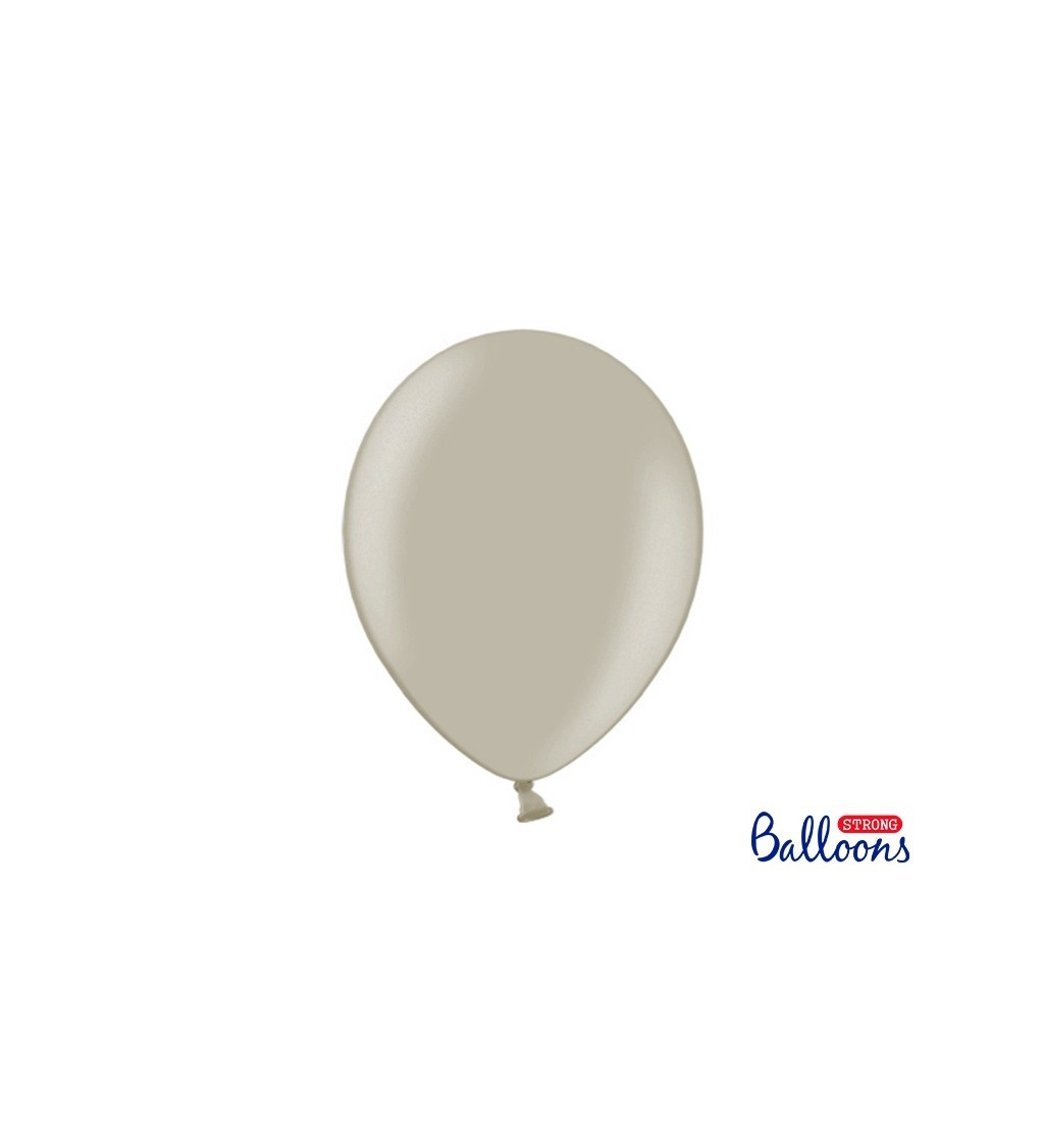 Balónek pastelový - šedý - 10 ks