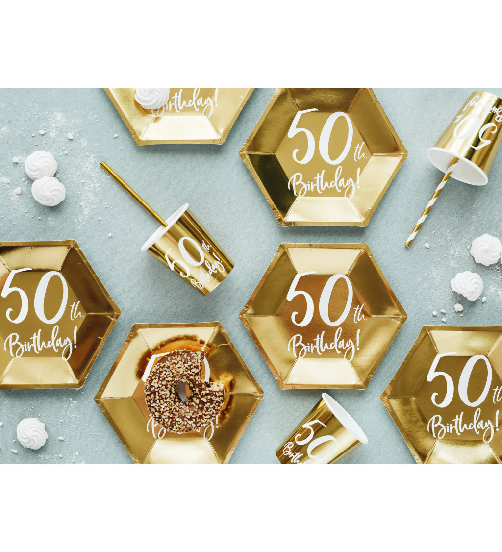 Kelímky 50. narozeniny - zlatý
