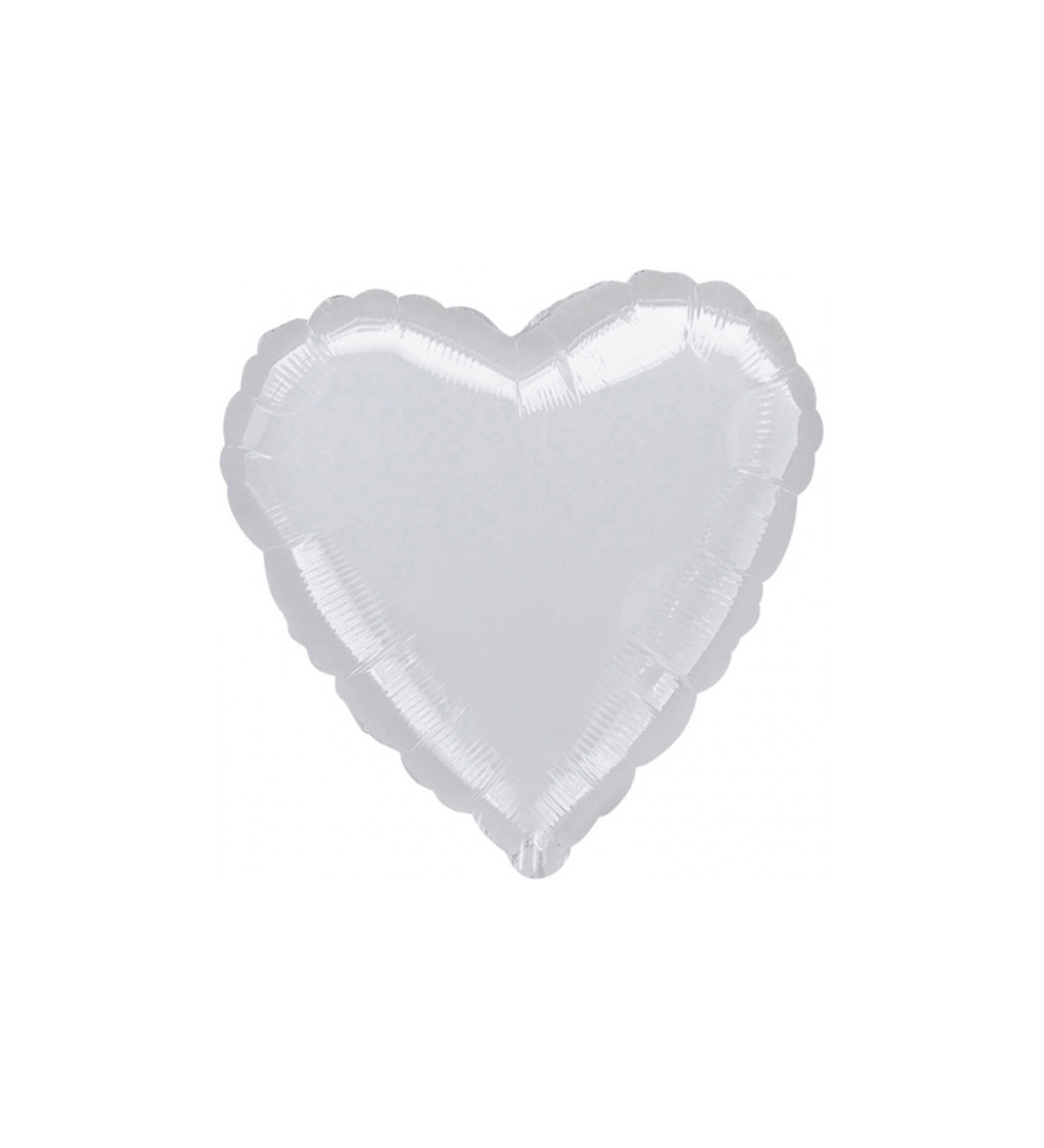 Balónek - srdce - stříbrný