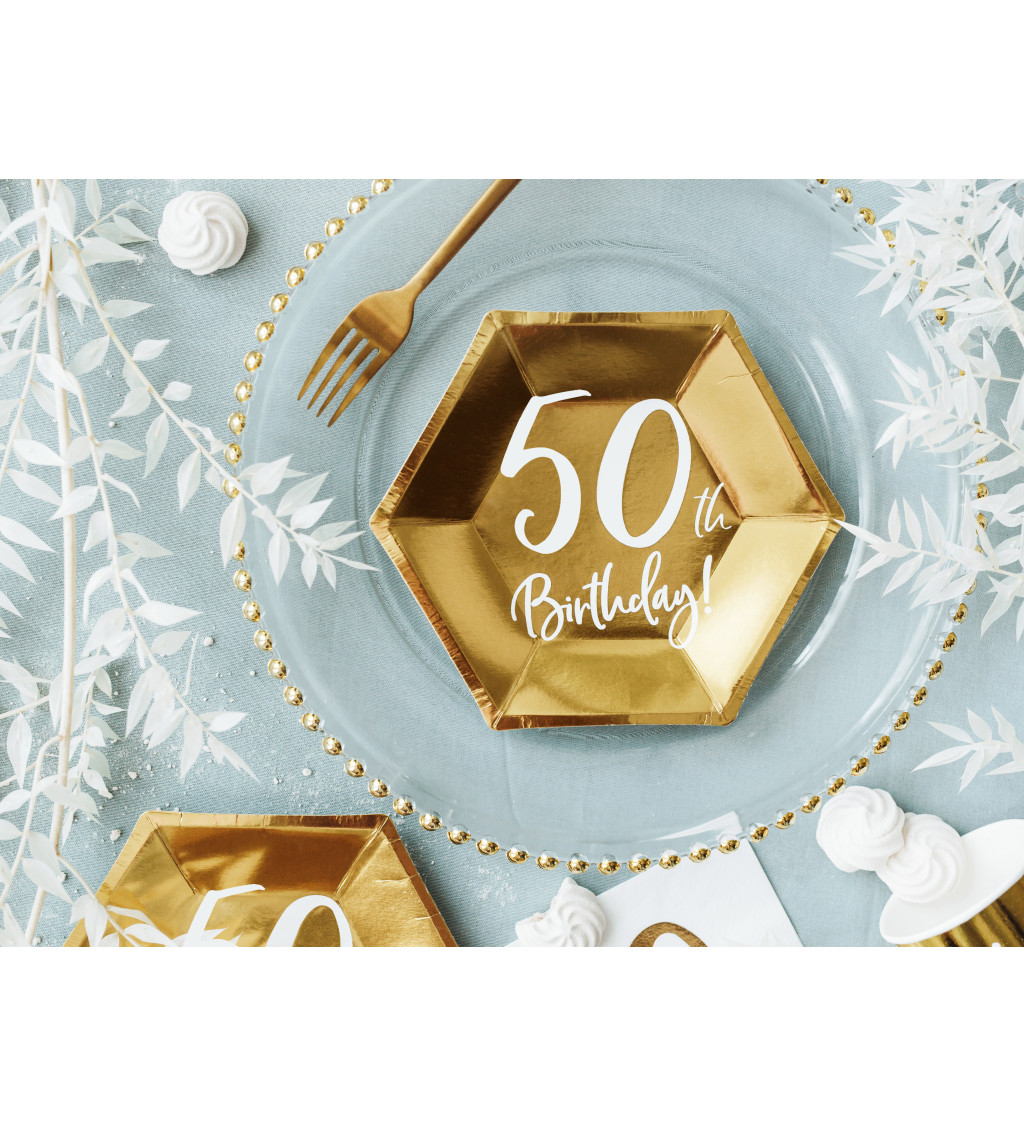 Talířky 50. narozeniny - zlaté