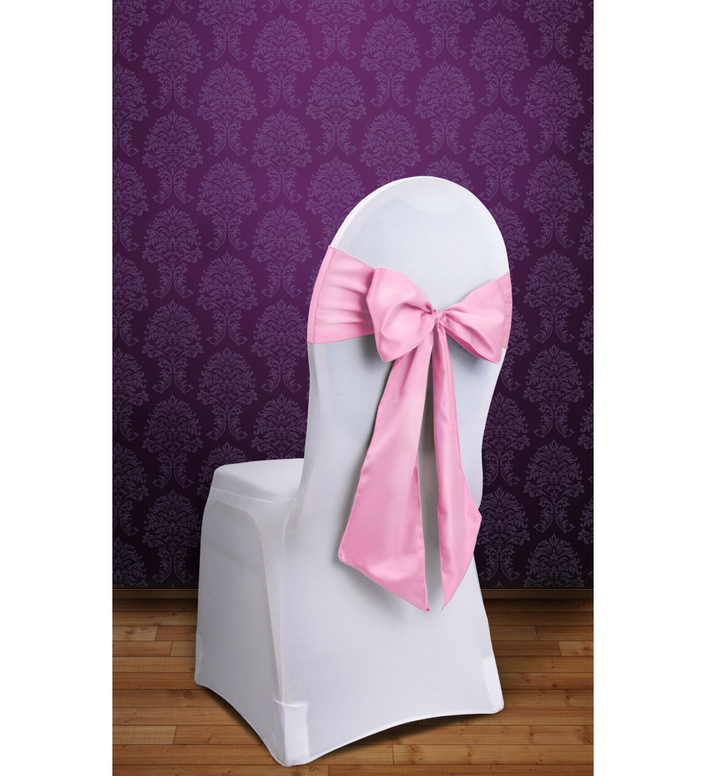 Dekorační mašle na židli- světle růžová