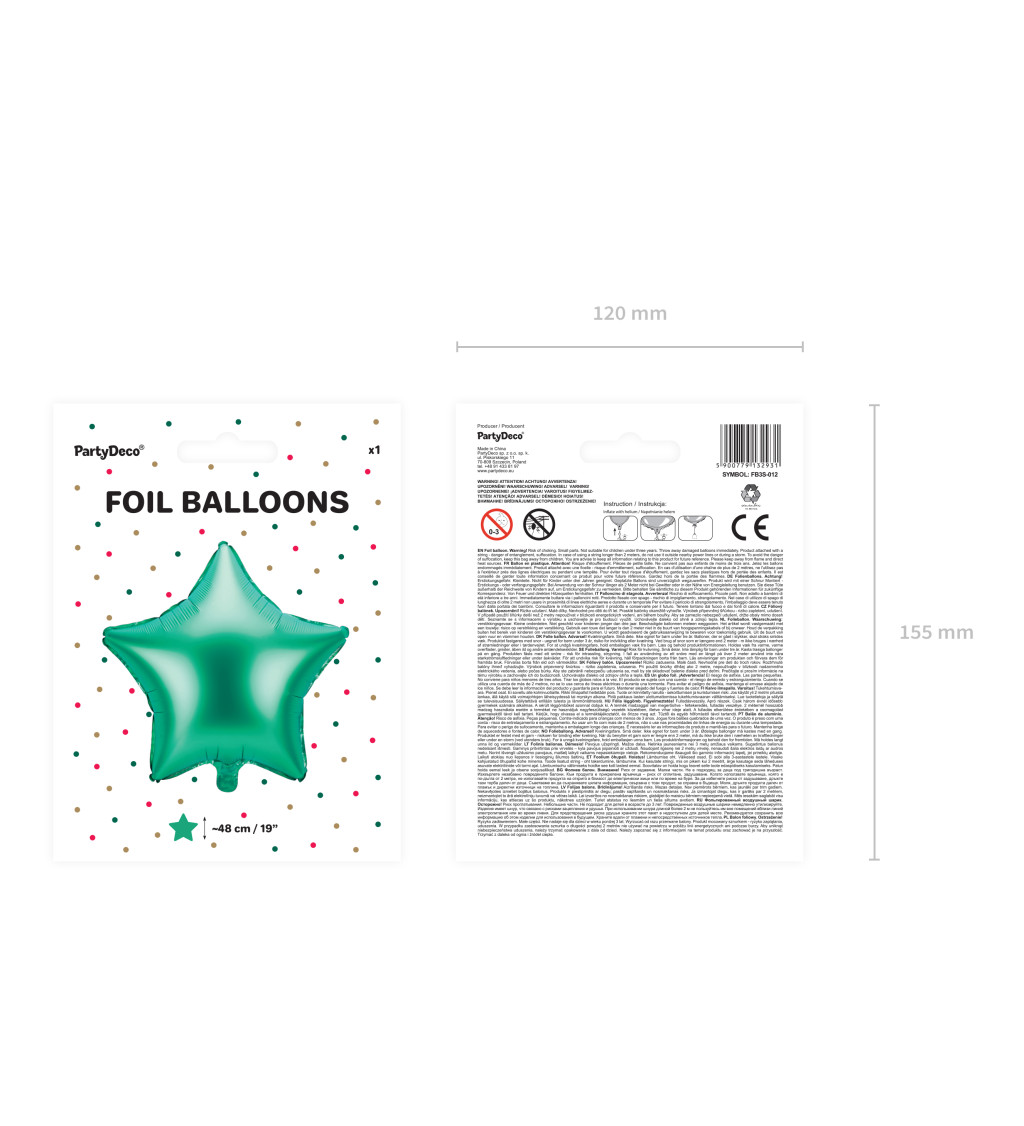 Hvězda zelená balónek
