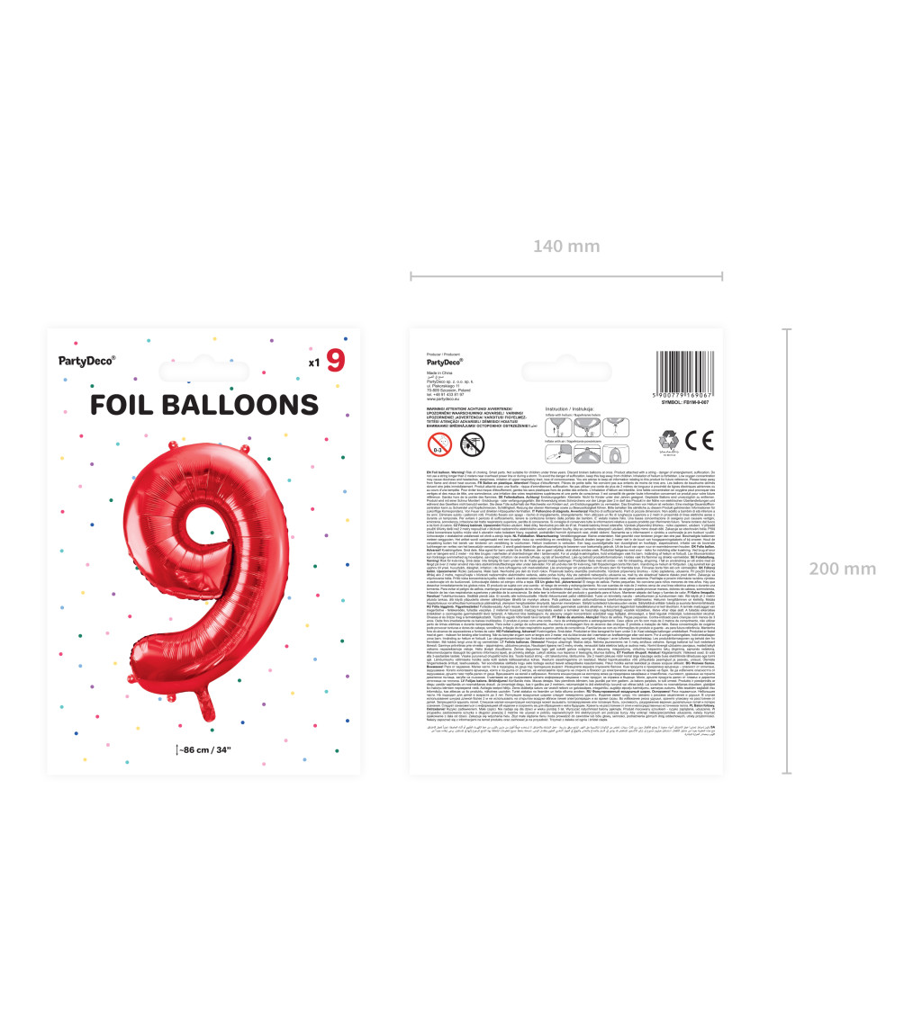 Balónek 9 - červená