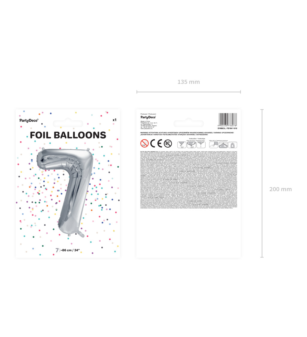 Stříbrný fóliový balónek 7