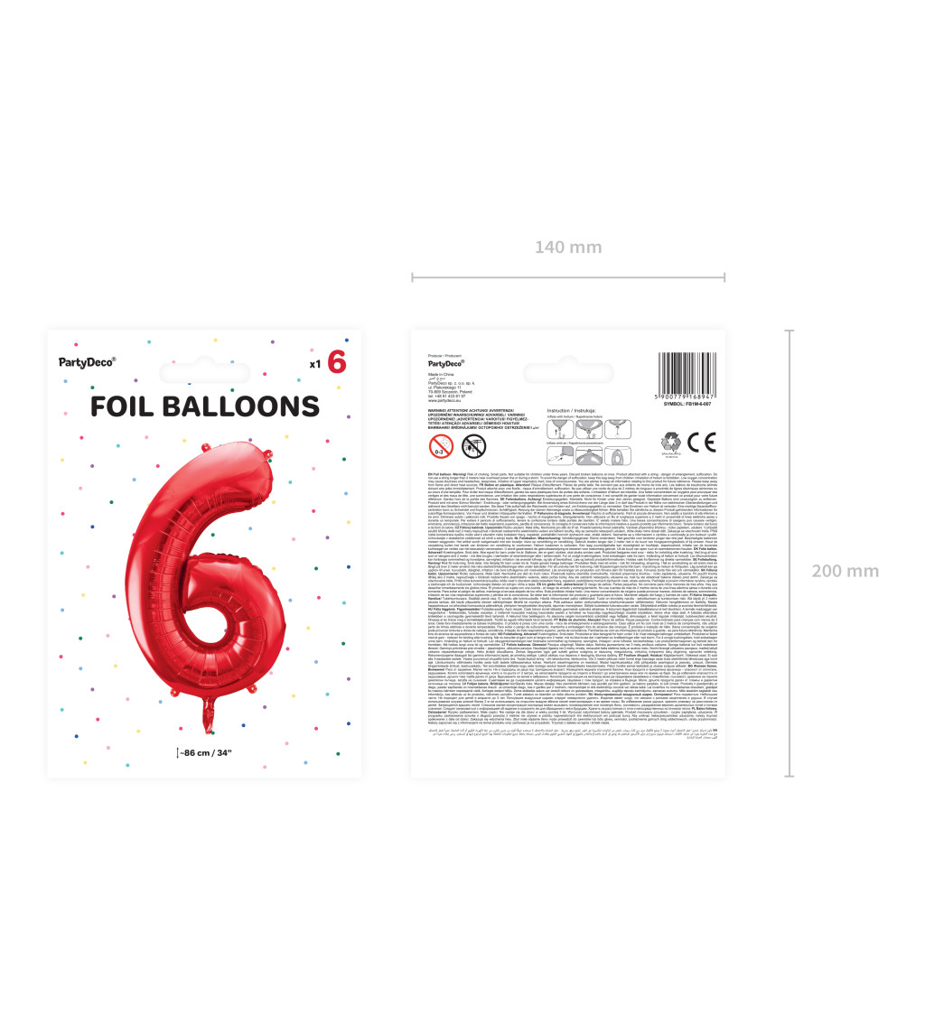 Balónek 6 - červená