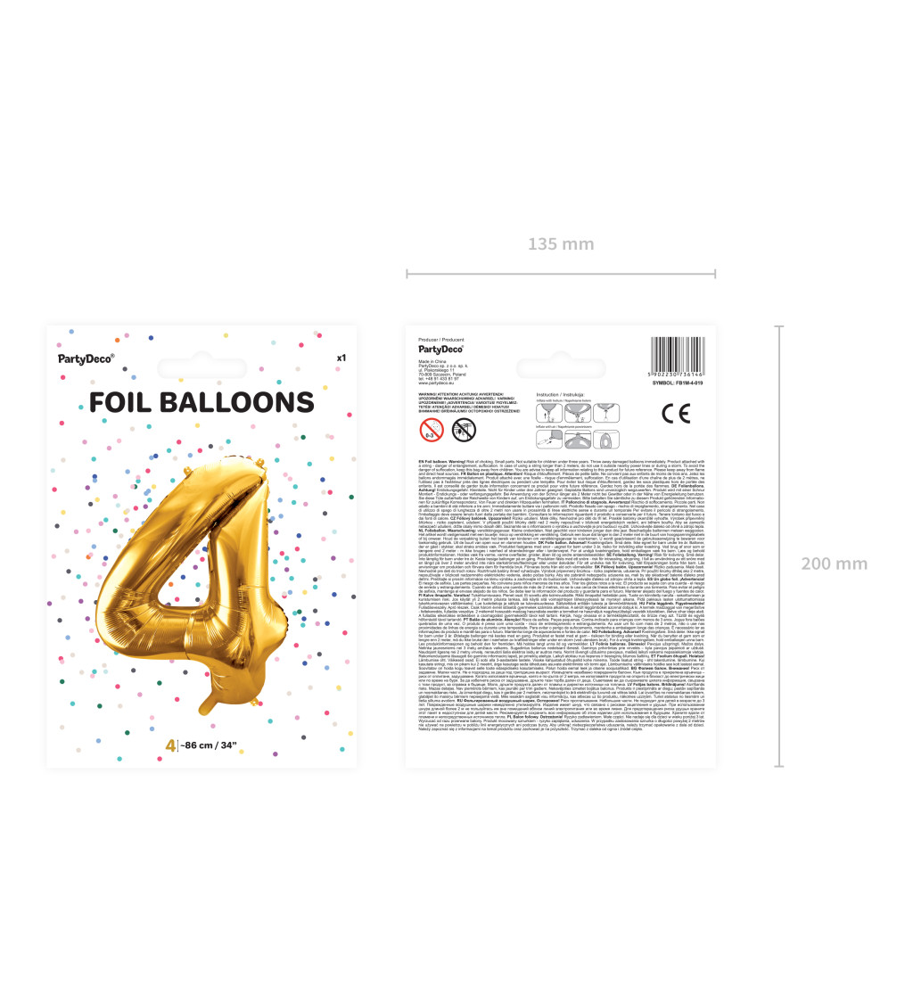 Balónek 4 - zlatá
