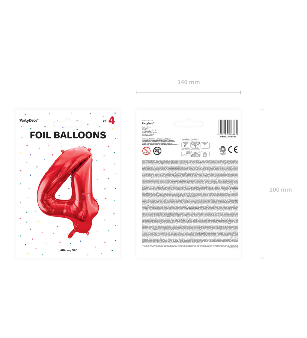 Balónek 4 - červená