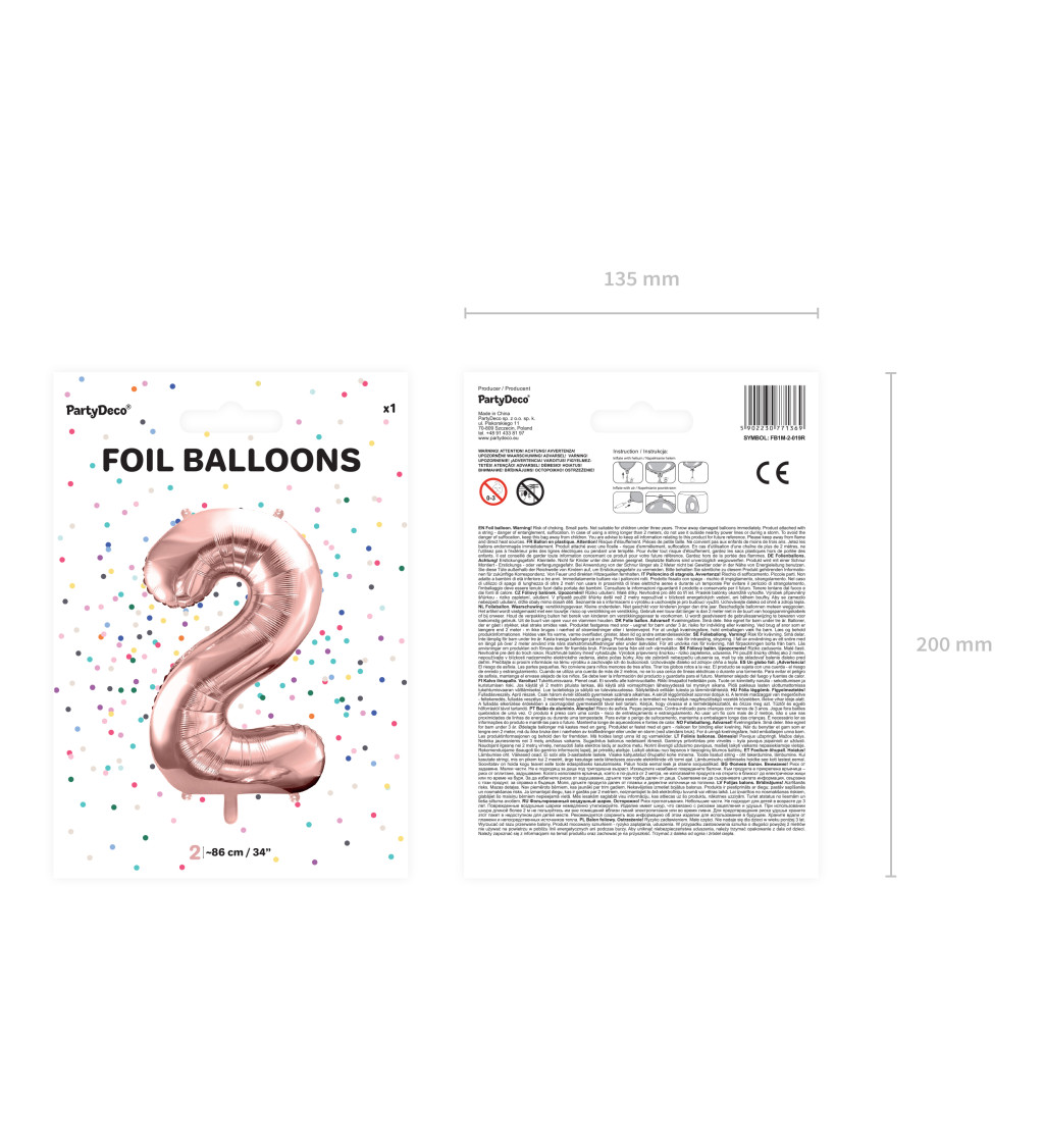 Fóliový balónek 2 - rosegold
