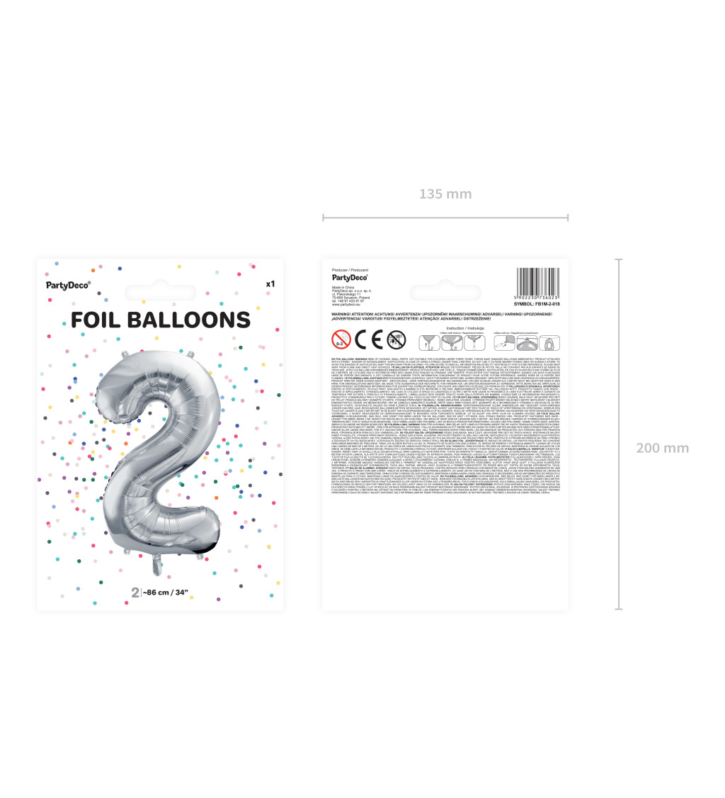 Stříbrný fóliový balónek 2
