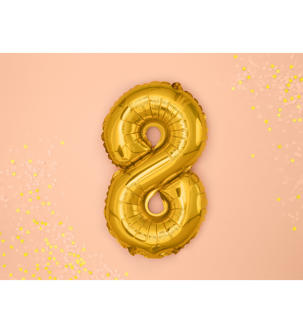 Balónek zlatý číslice 8