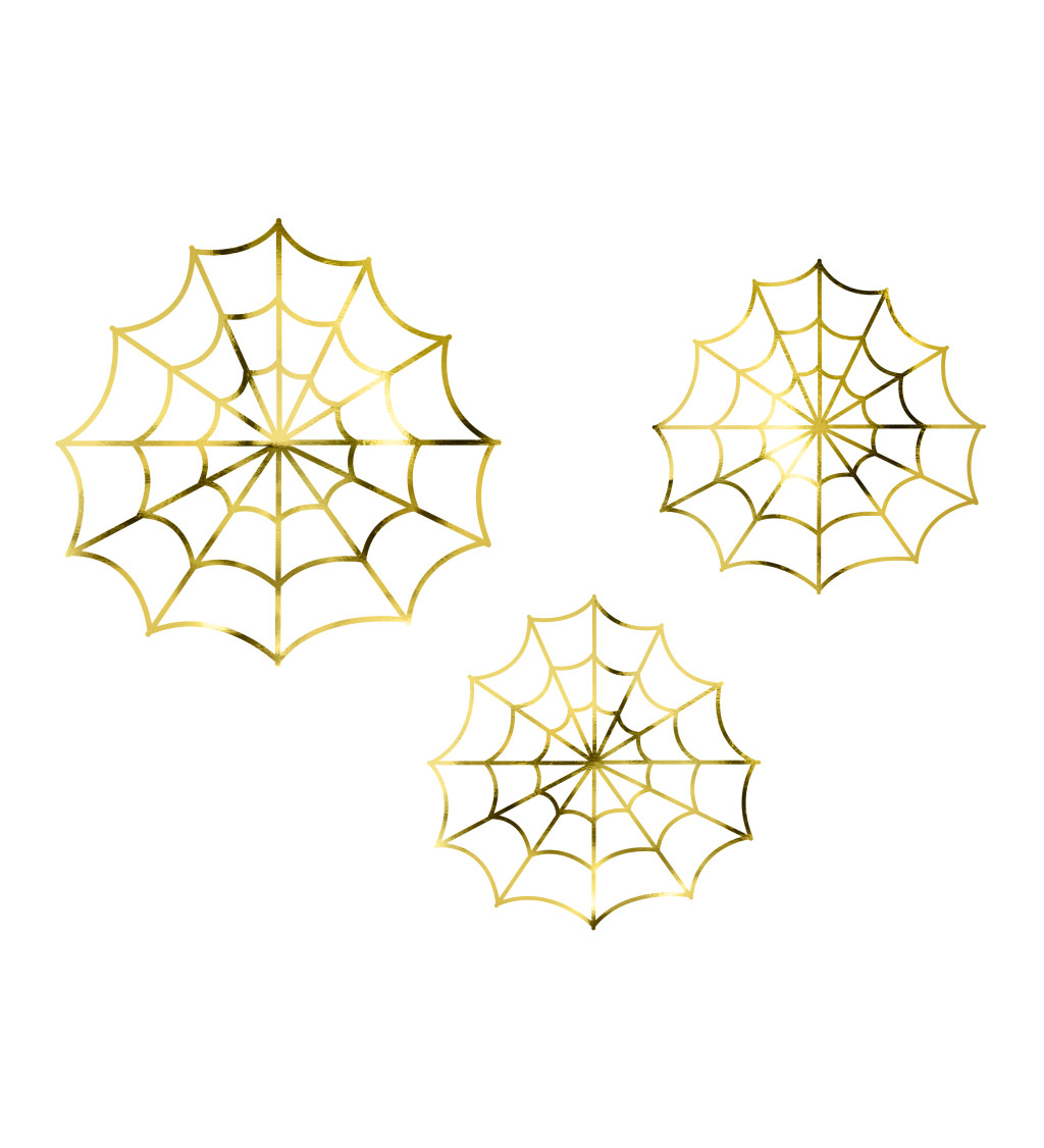 Dekorace pavučina - zlatá