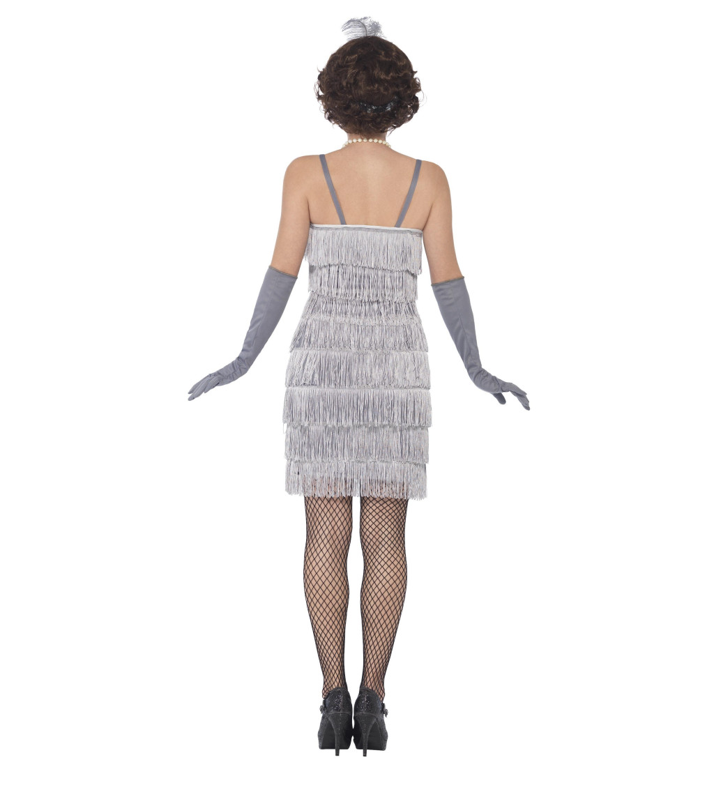 Stříbrný dámský kostým flapper
