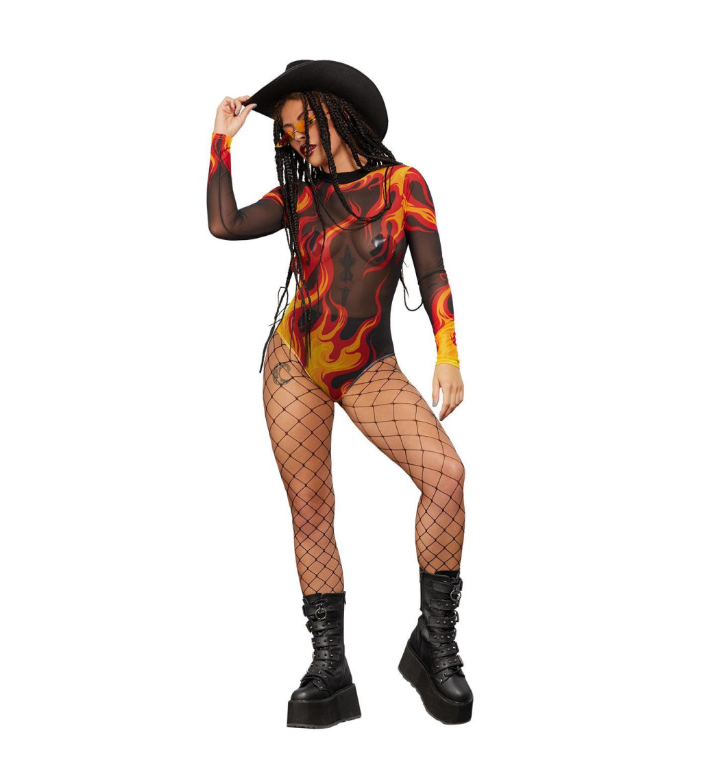 Flame dámský bodysuit - XS