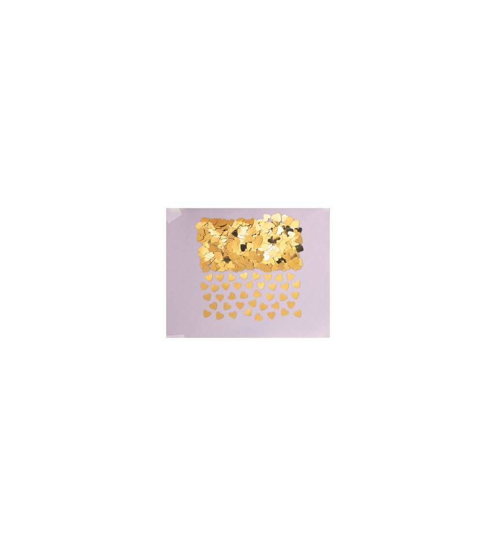 Zlaté konfety ve tvaru srdíček